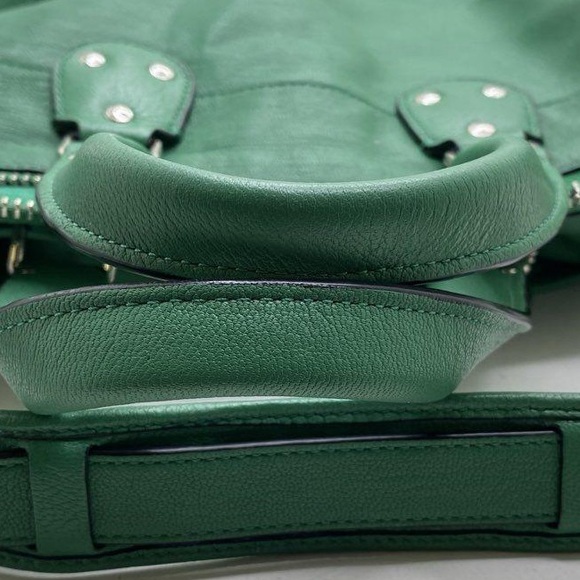 Coach 33689 Green Genuine Leather Rhyder Satchel Shoulder Bag Purse - Picture 11 of 15